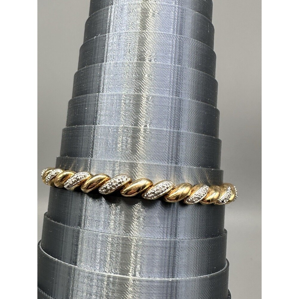 Gold Vermeil Sterling Silver Twist Bracelet 7" 16g - Picture 4 of 4